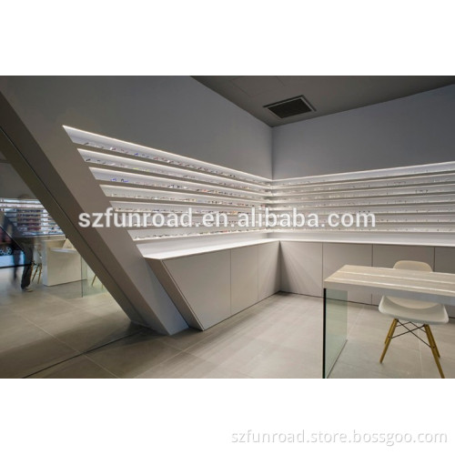 Elegant Custom Display Shelves Optical Shop Display Showcases